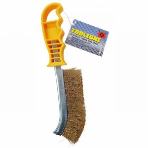 Wire Brush Narrow Brass Fill Plastic Handle