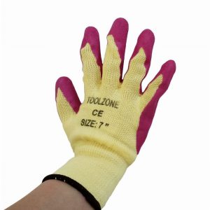 Gloves Latex Dipped Pink Size 7