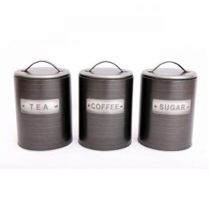 Jar COFFEE Dark Grey Embossed 32x10cm