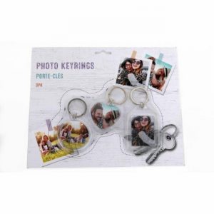 Keyring For Photos x3 Round Heart & Rect.