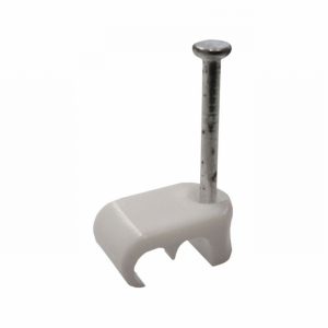 Cable Clips Sm. Twin Coaxial White x10