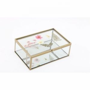 Storage Trinket Box Glass 18x12cm Les Fleurs Design