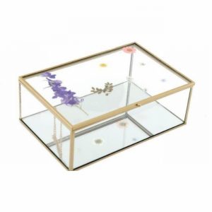 Storage Trinket Box Glass 24x16cm Les Fleurs Design