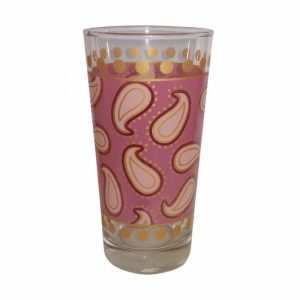 GLASS INSPIRATION Hi-Ball Tumbler Pink Paisley Design