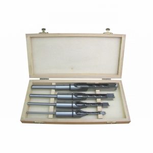 Mortice Chisel Bit Set in Wooden Case 1/4 3/8 1/2 5/8"