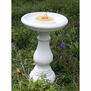 Garden Ornament SWIRL SUNDIAL WHITE MARBLE Colour 80cm