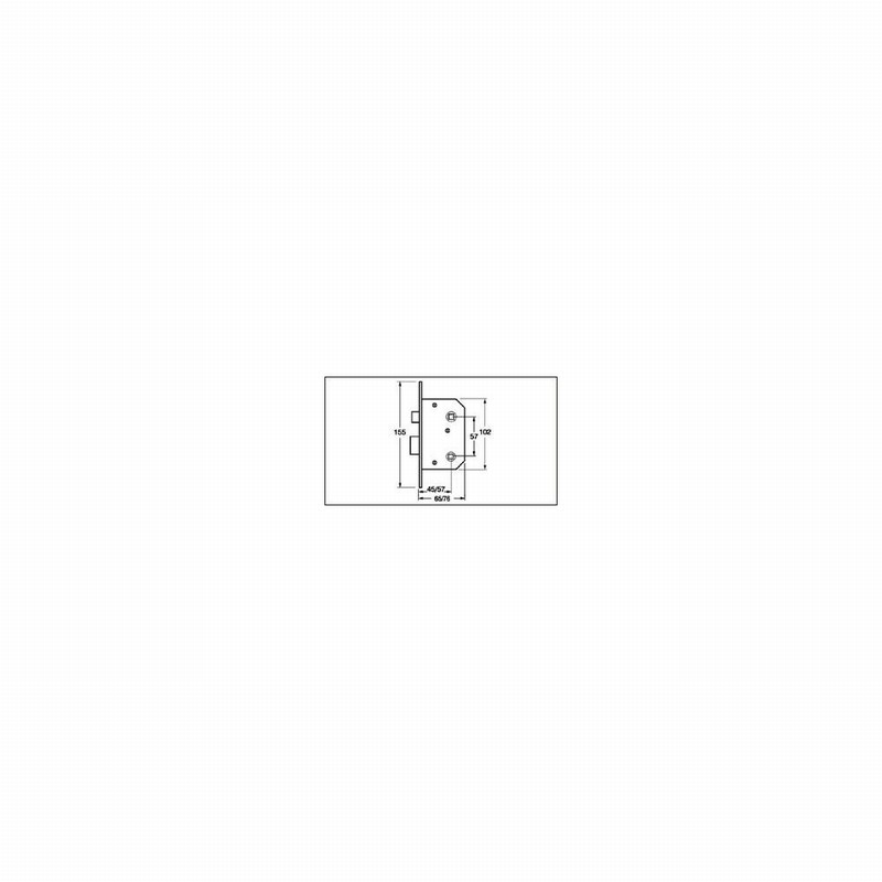 Lock Mortice Bathroom 63mm(2.5")N.P.