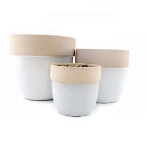 Planter Mediterranean Style Cream & Grey x3