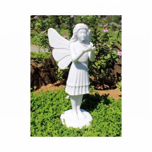Garden Ornament FAIRY OF THE BIRDS WHITE Colour 38cm
