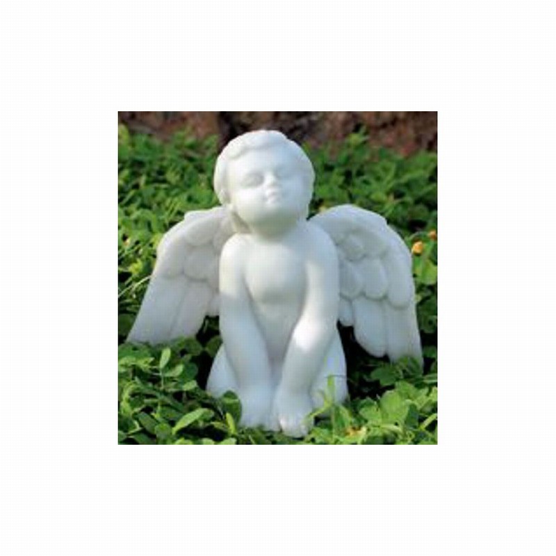 Garden Ornament JOYFUL CHERUB WHITE Colour 26cm
