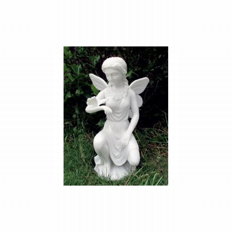 Garden Ornament FAIRY WITH BUTTERFLY WHITE Colour 46cm