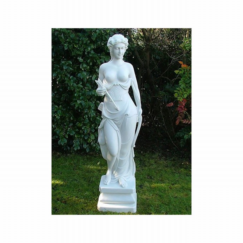 Garden Ornament DIANA HUNTRESS WHITE Colour 61cm