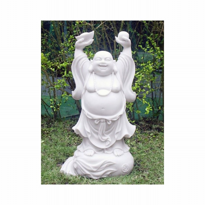 Garden Ornament HANDS UP BUDDHA XL WHITE MARBLE Colour 60cm