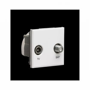 Coaxial & Satellite Socket 2Module White