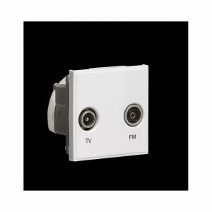 Coaxial & FM DAB Socket Diplexed 2Module White
