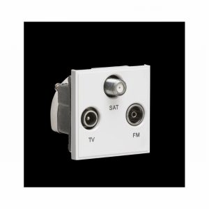 Coaxial & FM DAB & Satellite Socket Trip. 2Module White