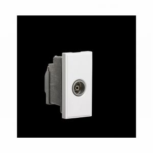 Coaxial Socket Screened 1Module White