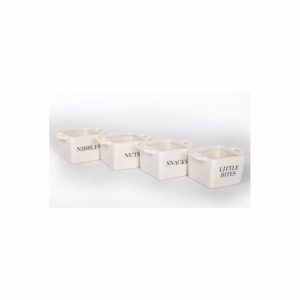 Storage Bowl White China SNACKS