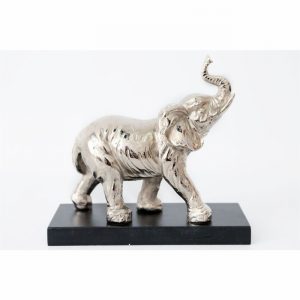 Ornamental Elephant on Stand Heavy Aluminiun 27x21cm
