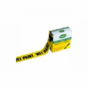 Tape Warning WET PAINT 60x200mm Black on Yellow