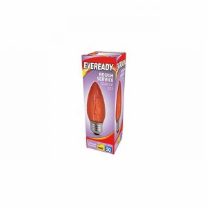 Lamp Fireglow Red Candle R/Service 25Watt ES