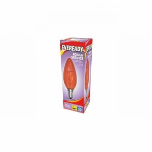Lamp Fireglow Red Candle R/Service 25Watt SES