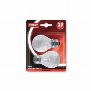 Lamp Ball Clear ES 25Watt Pack of 2