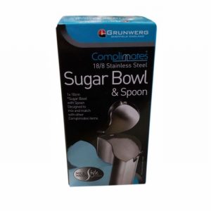 Sugar Bowl & Spoon GRUNWERG 10cm Mix & Match SS Polish