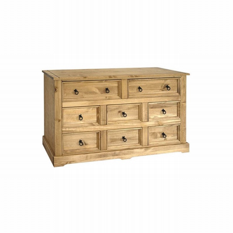 Chest 6 + 2 Drawer SANTA FE Waxed Pine