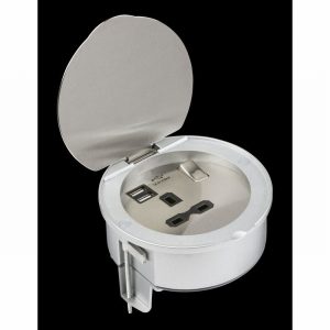 Socket 1Gang Recessed Chrome & 2xUSB D