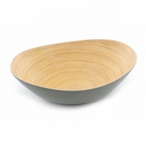 Bowl Oval Bamboo & Olive Two Tone 35x25cm