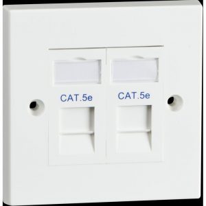 Socket CAT5E 2Gang Soft Edge IDC Fitting D