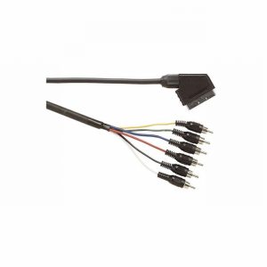 Lead Scart Plug to 6 Phono Plugs