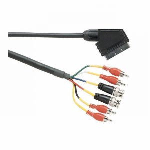 Lead Scart Plug to 4 Phono & 2 BNC Plugs