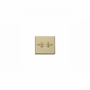 SWITCH LIGHT TOGGLE 2GANG 2WAY V.BRASS