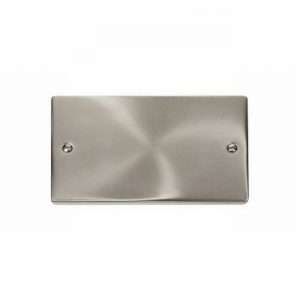BLANK PLATE 2GANG VIC SATIN CHROME