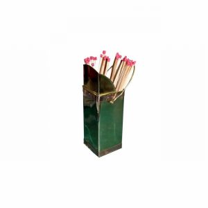 Fireplace Match Holder Brass & Copper Sq.