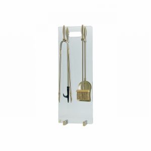 Companion Set P/C 3Pce. Glass & Silver