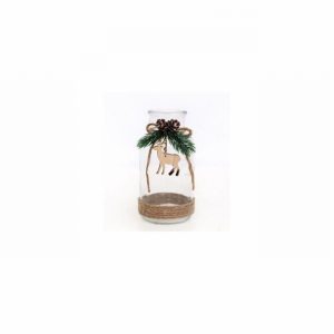 Christmas Scene Glass Bottle 16cm