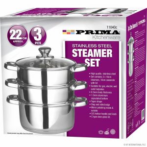 Steamer Set PRIMA SS Glass Lid 22cm