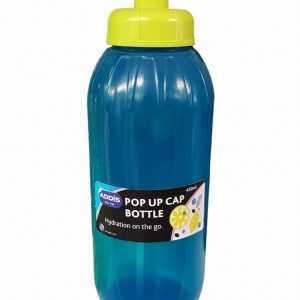 Bottle Sports Hydration 450ml Pop up Lid Blue & Yellow  D