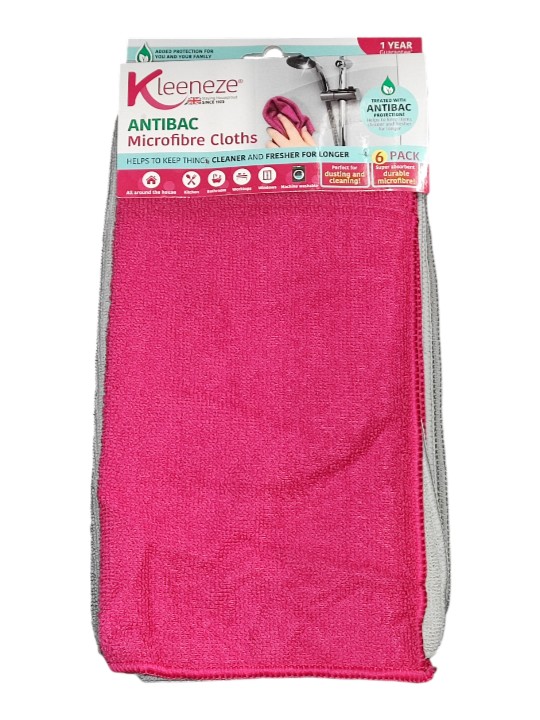 Cloth KLEENEZE Microfibre AntiBac 30c30cm x6 D