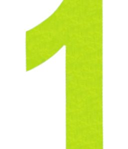 Numeral No.1 S/A High Visibilty Yellow for W/Bins & More  D