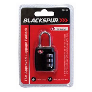 TSA Approved Black Metal Combination Padlock