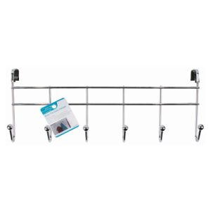 6 Hook Chrome Over Door Hanger