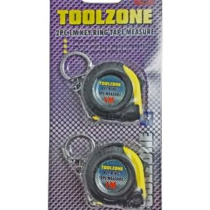 2 Pack 1m x 6mm Rubber Coated Key Ring Tape Measures