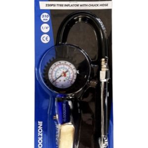 Toolzone 220psi Tyre Inflator with Dial Gague and Chuck Hose
