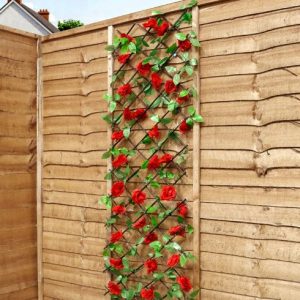 Solar Light Red Flower on Trellis  D