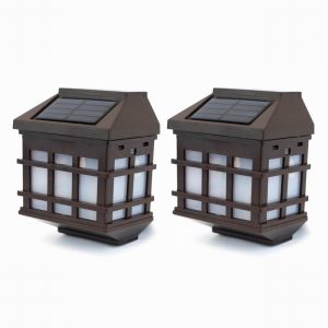 Solar Light Fence Mount x2 Black  D