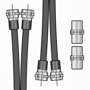 Lead Coaxial Twin RG6 Satellite Ext. 3Mtr. & Joiners Blk